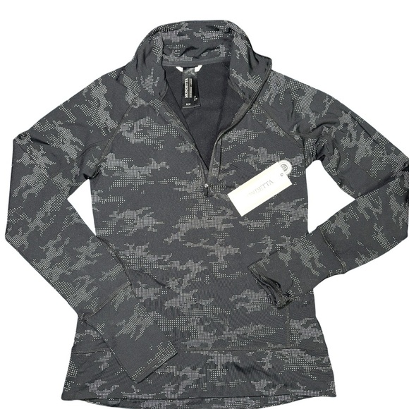 Mondetta Tops - Mondetta Vela Reflective Black Camo 1/4 Zip Size Small